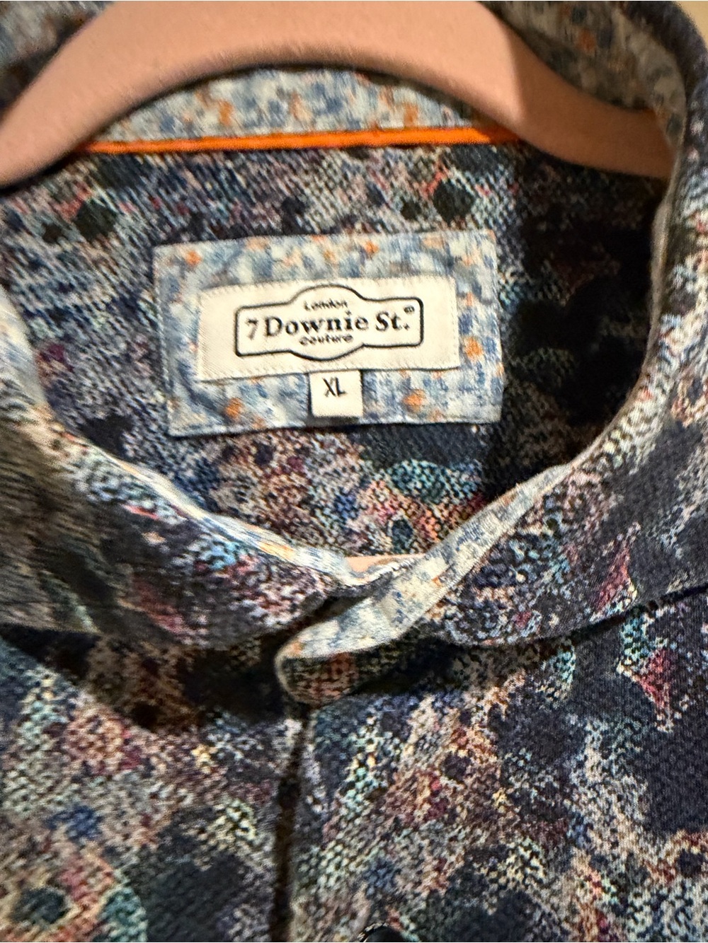 7 Downie St Couture Men’s Short Sleeve Button Down Shirt Abstract Pixel